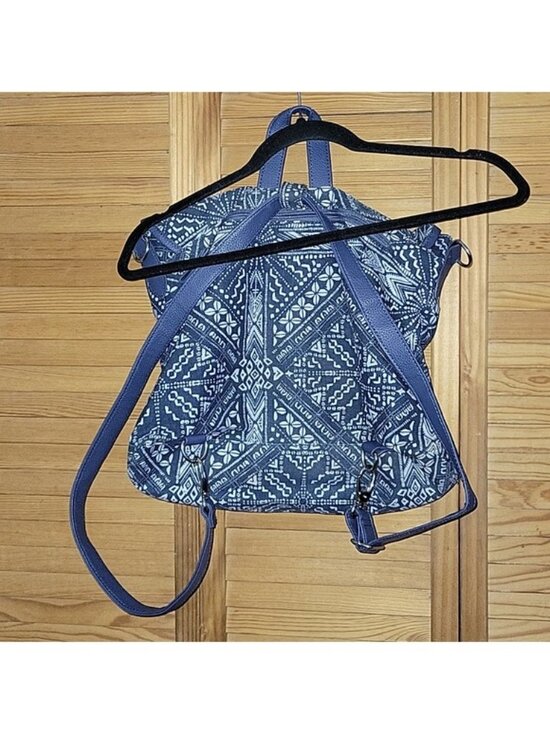 Crown Vintage Blue Boho Backpack Purse DSW Tribal Print Convertible Crossbody main image 7